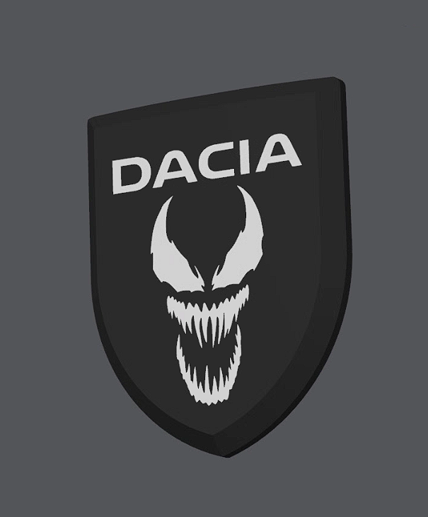 Set de sigle personalizate față - spate compatibile Dacia Logan VENOM