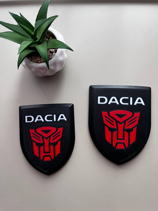 Set de sigle personalizate față - spate compatibile Dacia Logan OPTIMUS PRIME