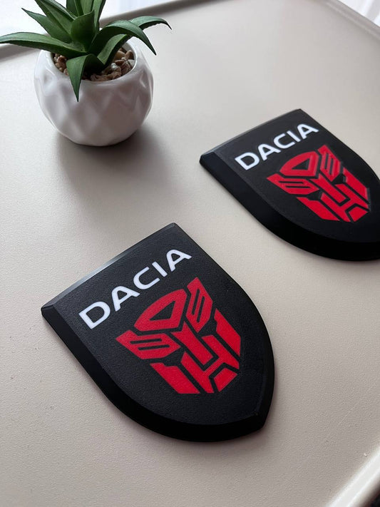 Set de sigle personalizate față - spate compatibile Dacia Logan OPTIMUS PRIME